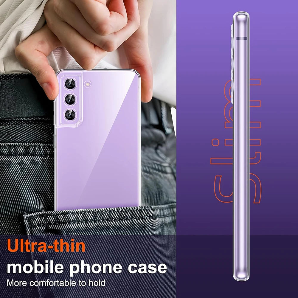 Transparent Silicone Soft Ultra Thin Case For Samsung Galaxy S24 S23 S22 S21 S20 FE Plus Ultra Clear Cover Shell S 24 23+ S23FE